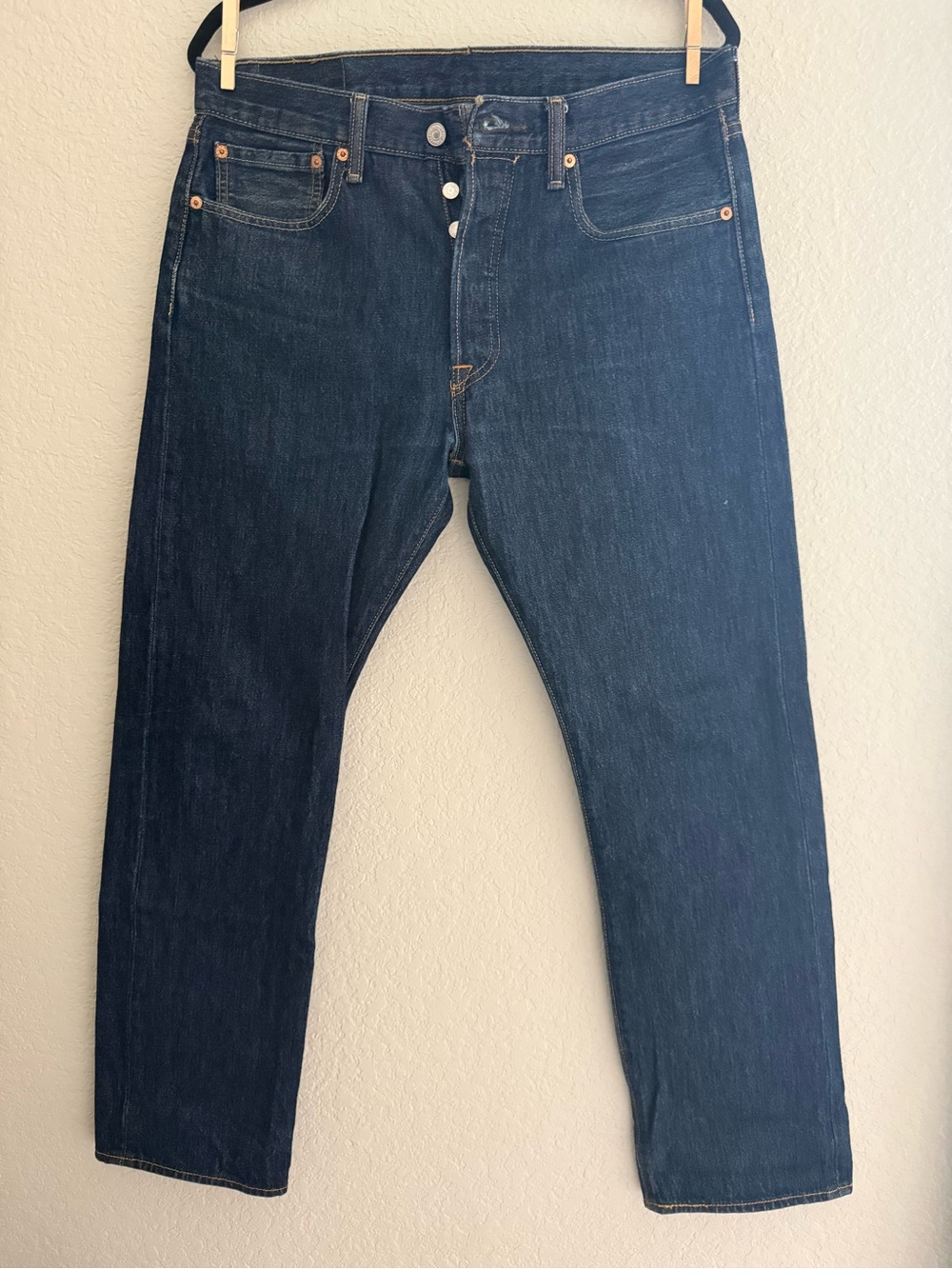 Levi’s 501 - Classic Men's Raw Dark Blue Denim Jeans